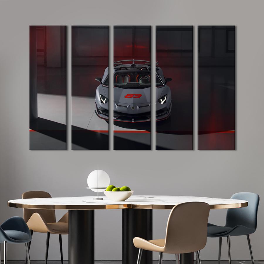 Картина на холсте Шикарный серый суперкар Lamborghini 155x95 см (1264-51)