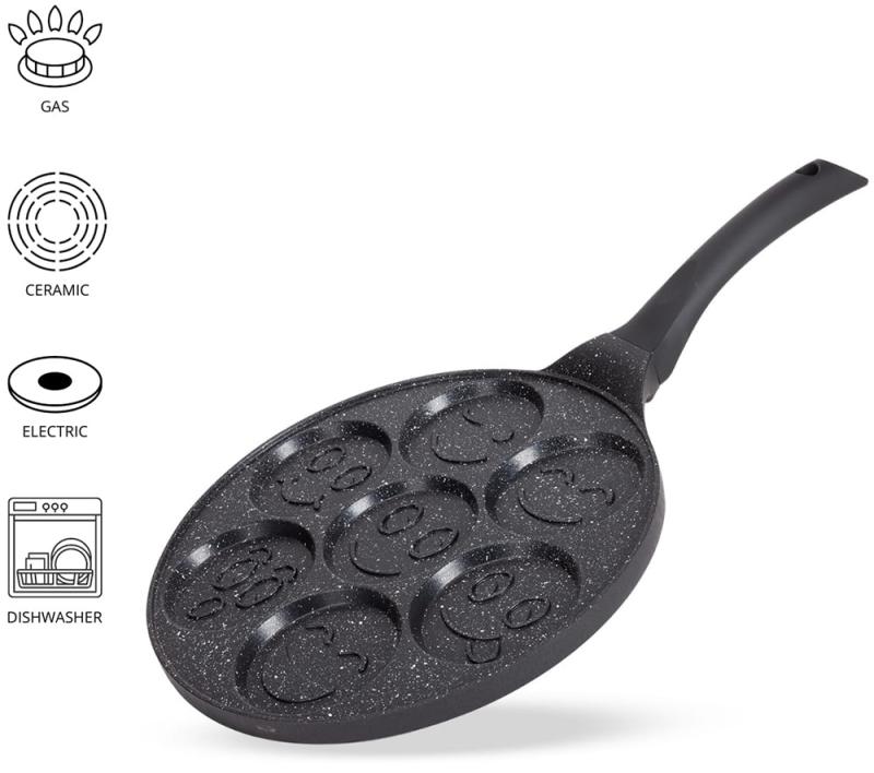 Сковорода Kamille улыбка для оладий с антипригарным покрытием без индукции 26 см - фото 4