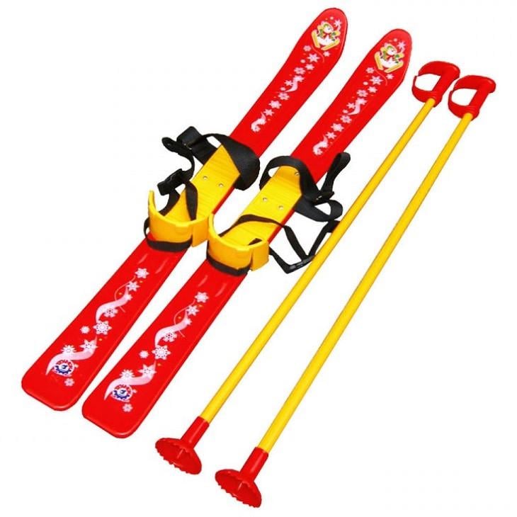 Лыжи детские ТехноК с палками пластиковые от 3 лет 76 см (30156685)