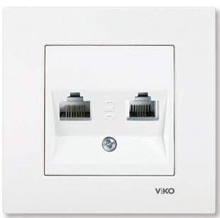 Розетка Viko Karre комп'ютер/телефон RJ45-RJ11 Білий (90960035)