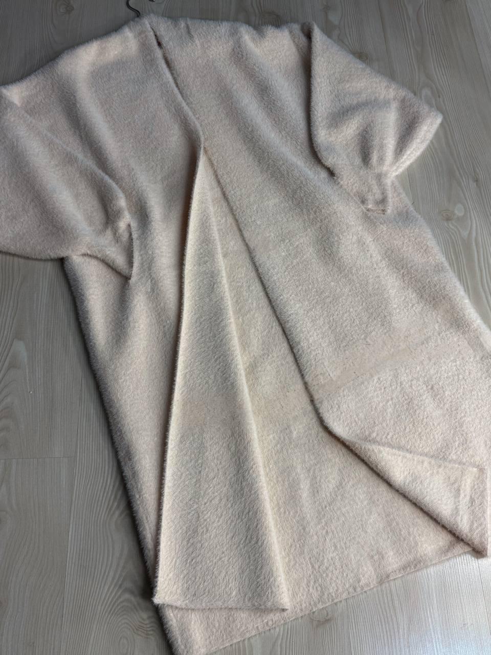 Кардиган жіночий Fancy Matinee 30740 ангора довгий з кишенями OS Молочний (4872) - фото 4