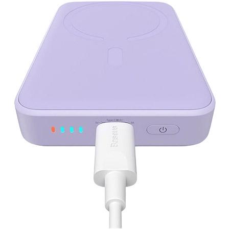 Зовнішній акумулятор Baseus Magnetic Mini Wireless Fast Charge 10000mAh 20W Purple (PPCX110105) - фото 3