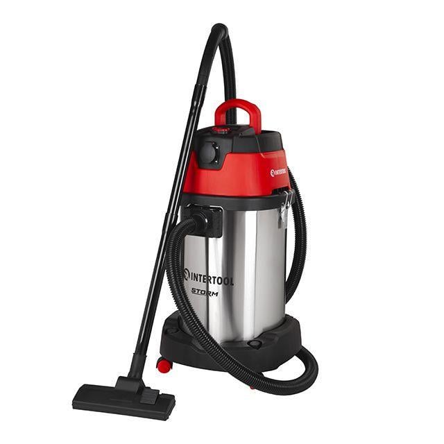 Пылесос строительный Intertool WT-1430 2769309212 HEPA-фильтр для сухой и влажной уборки 1400 Вт 30 л