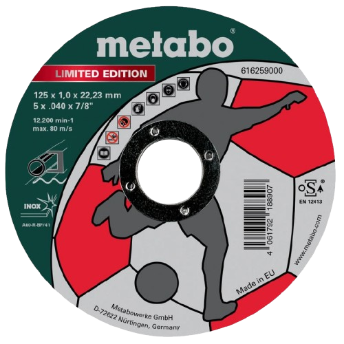 Круг отрезной по металлу Metabo Limited Edition Soccer Inox TF 41 125x1,0x22,23 мм (616259000)
