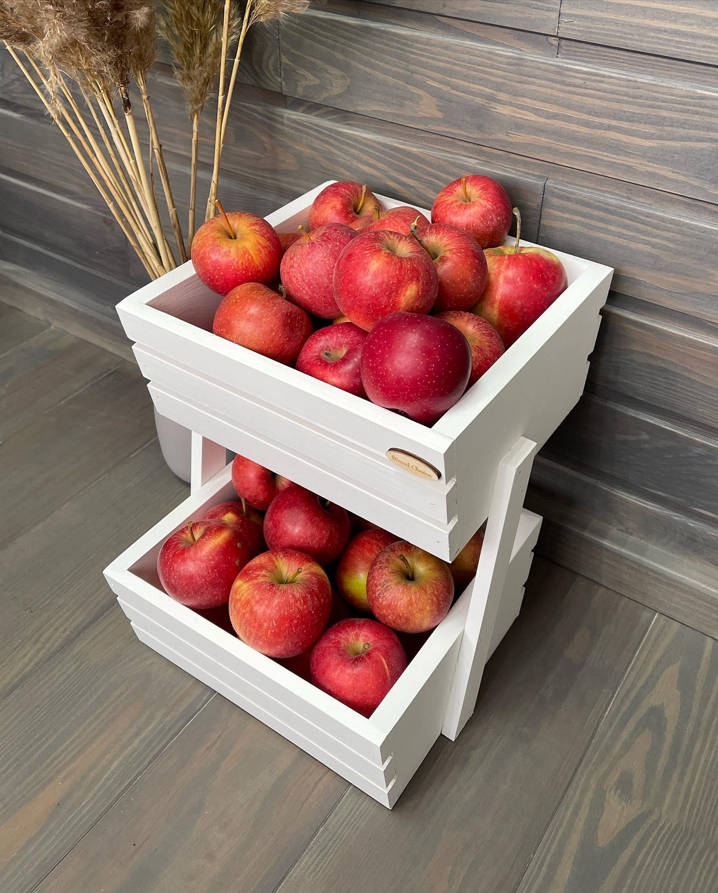 Ящик-фруктовниця дерев'яна 2 яруси Білий (142) - фото 3