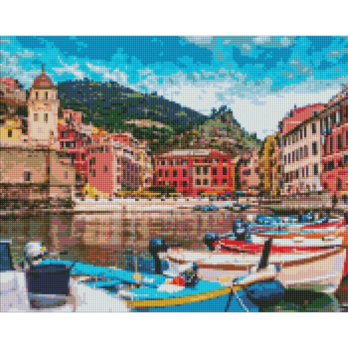 Алмазная мозаика Идейка Городок Италии без подрамника 40х50 см (AMC7675)