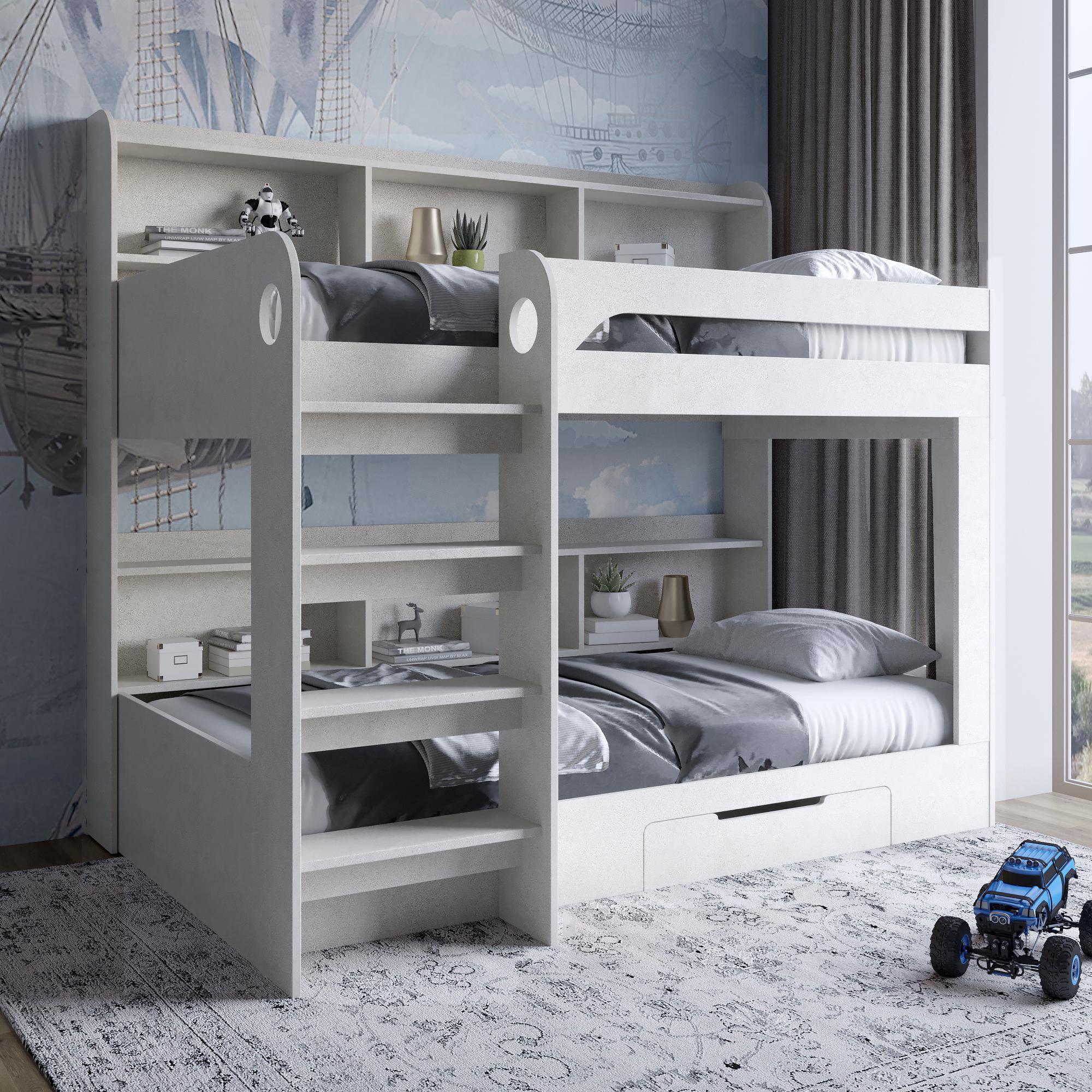 Ліжко Майнкрафт з ящиком 90х190 см Бетон Style (28265395) - фото 1 Ліжко Майнкрафт з ящиком 90х190 см Бетон Style (28265395) - фото 1