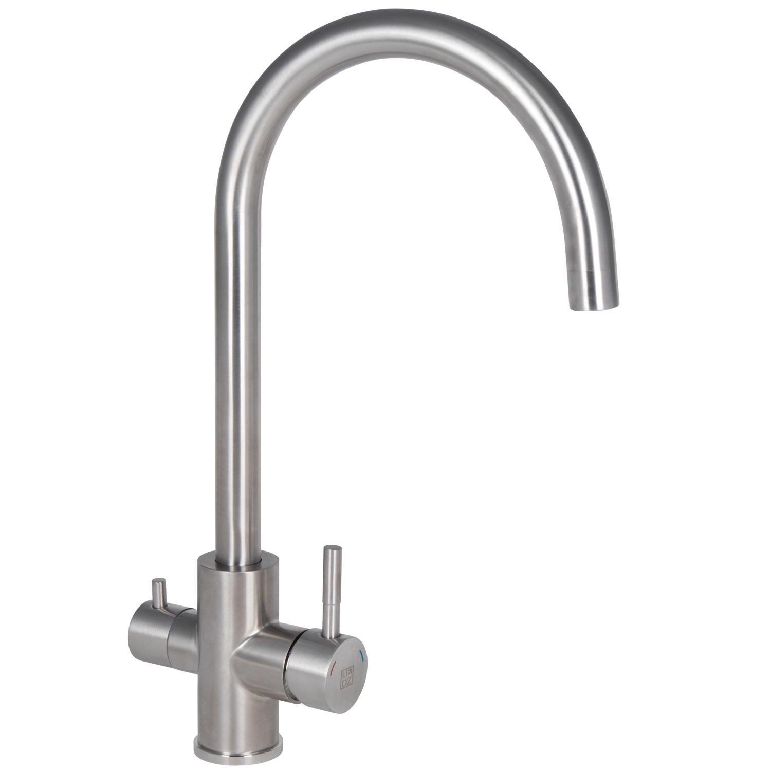 Смеситель для кухни Lidz Aria 24U-SFS LD377AR43365 на две воды Сатин (153224)