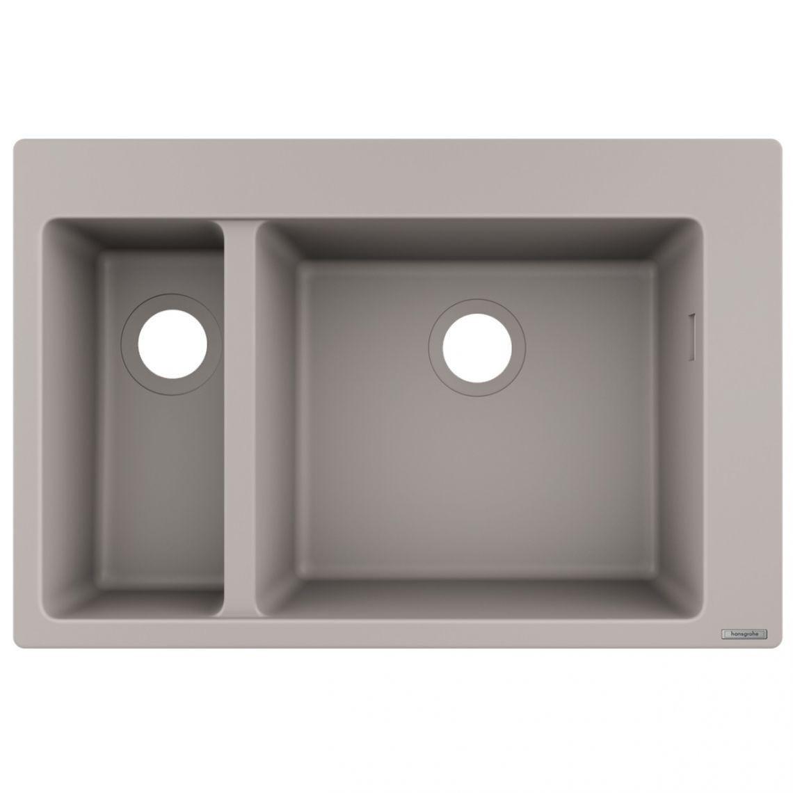 Мойка для кухни Hansgrohe S510-F635 на две чаши 180/450 мм 770х510 мм Concretegrey (43315380)