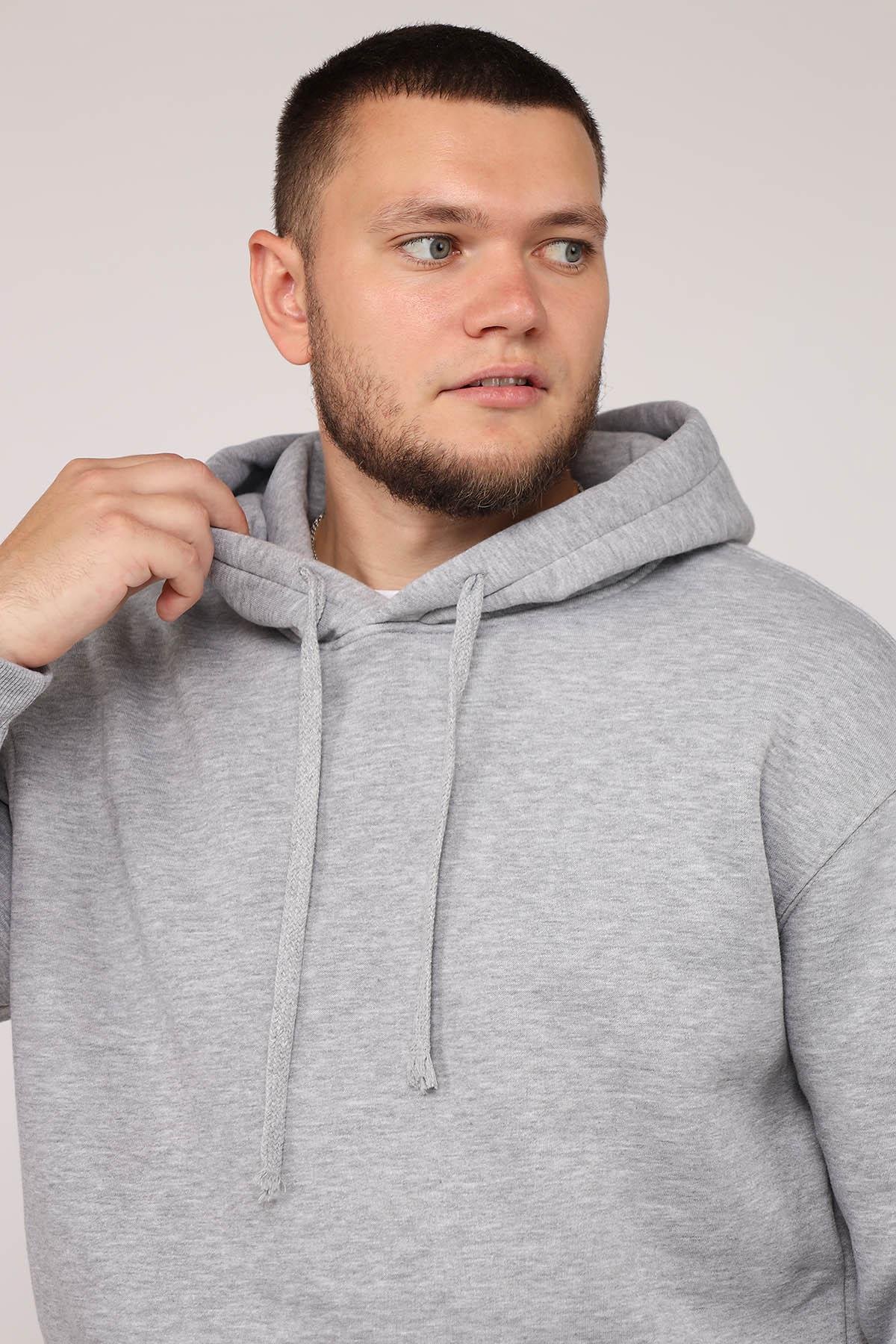 Худи мужское ЦБ-00279984 р. 52 Светло-серый (SKT001074120) - фото 5