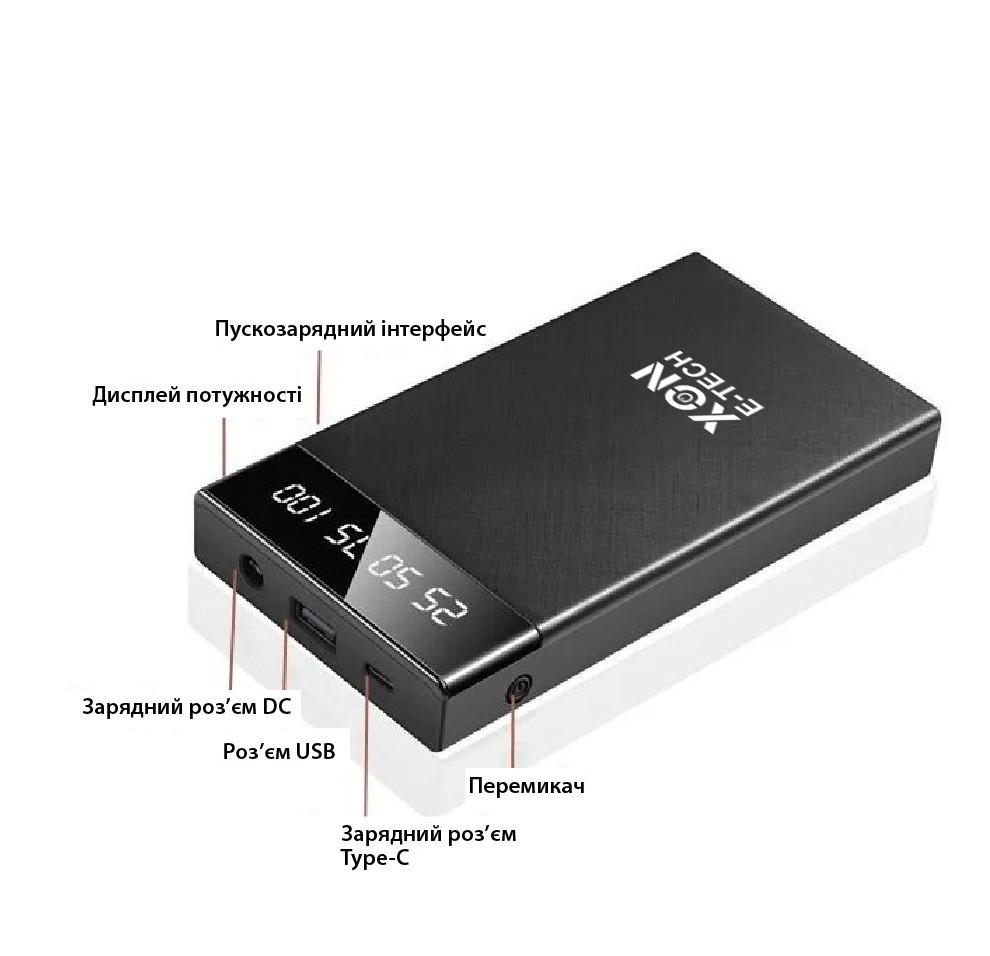 Пускозарядний пристрій XON PowerBank AutoCharge TC1F 10000 mAh 200A/peak 400A Black (5856) - фото 3