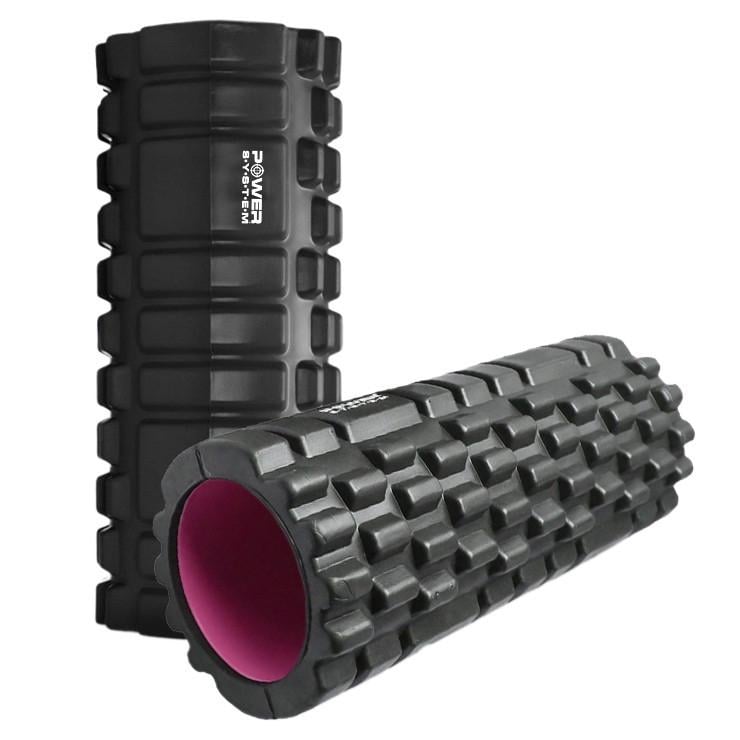 Ролик масажний Power System PS-4050 Fitness Foam Roller 33x15 см Black/Pink (A-012135)