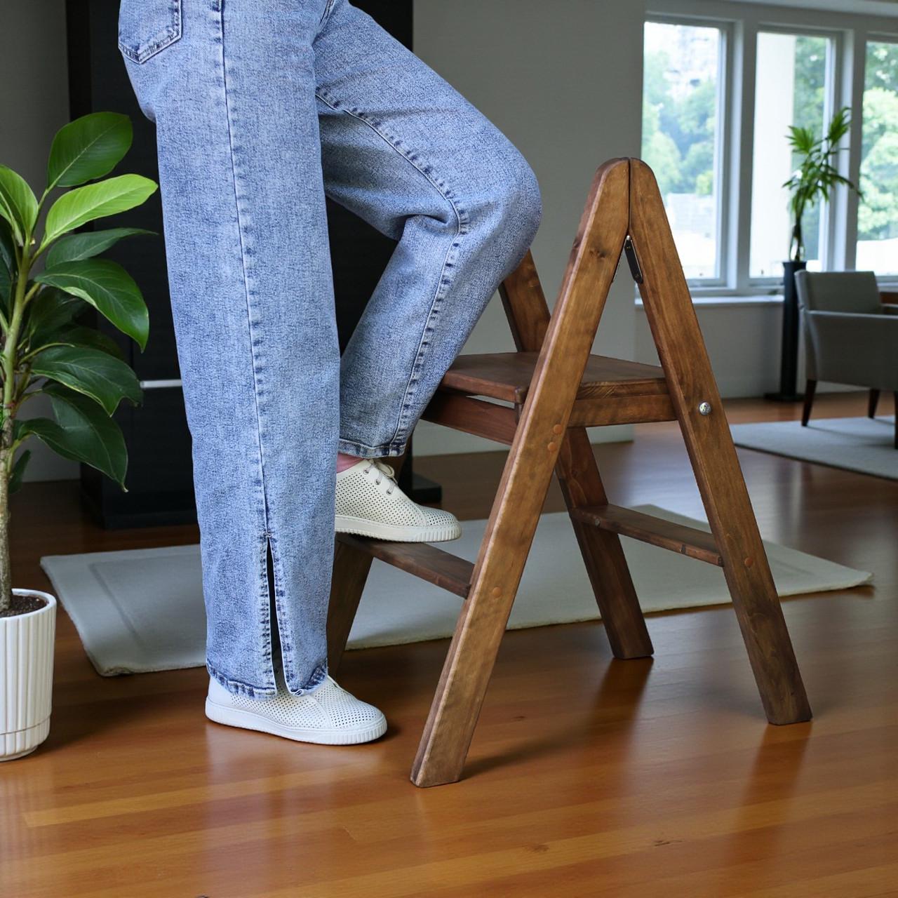 Табурет-лестница деревянный Студія Дерева Вільха бытовой двусторонний 2 ступеньки Палисандр (31002894) - фото 9 Табурет-лестница деревянный Студія Дерева Вільха бытовой двусторонний 2 ступеньки Палисандр (31002894) - фото 9