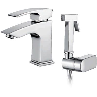 Смеситель для умывальника с гигиеническим душем Lamber 21411H Хром (21411H)