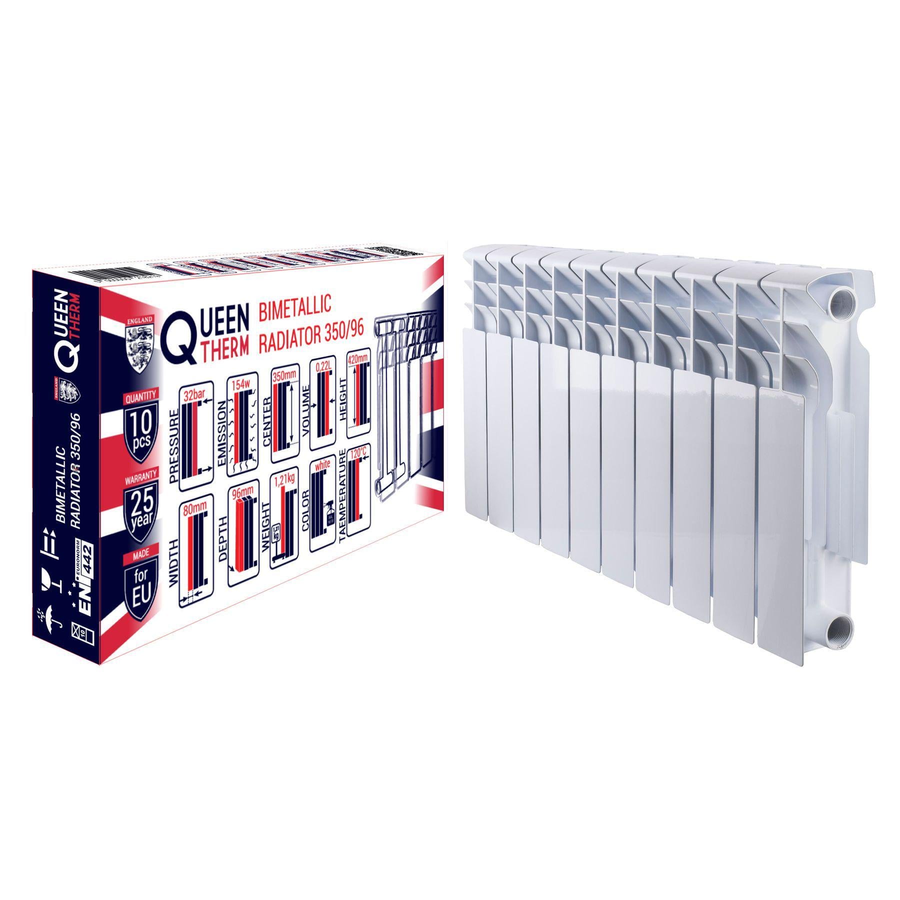 Радиатор биметаллический секционный QUEEN THERM 350/96 (000021821)