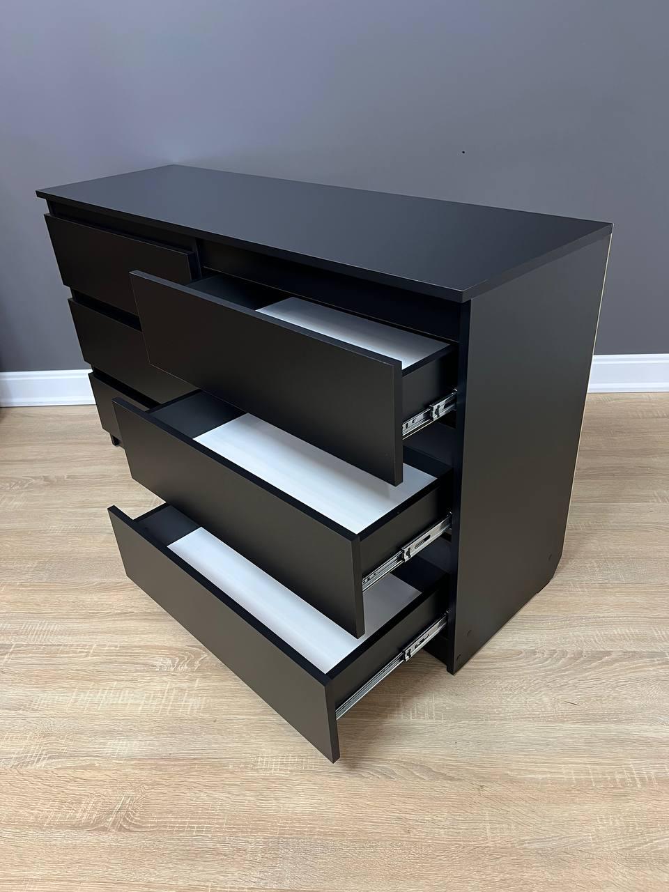 Комод Kvatro 130 на 6 шухляд 1300х750х400 мм Чорний - фото 5