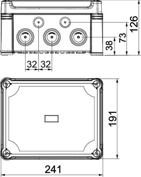 Распределительная коробка OBO bettermann X16 наружная 10 герметичных вводов IP67 PC 241х191х126 мм (2005020) - фото 2