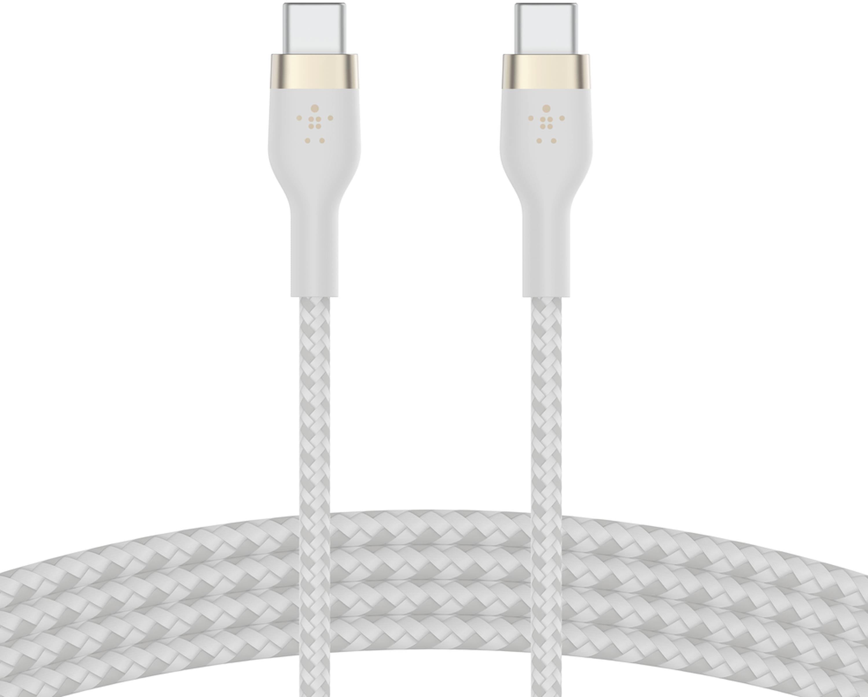 Кабель для зарядки Belkin USB-C - USB-C в нейлоновой оплетке 2 м Белый (CAB011BT2MWH)