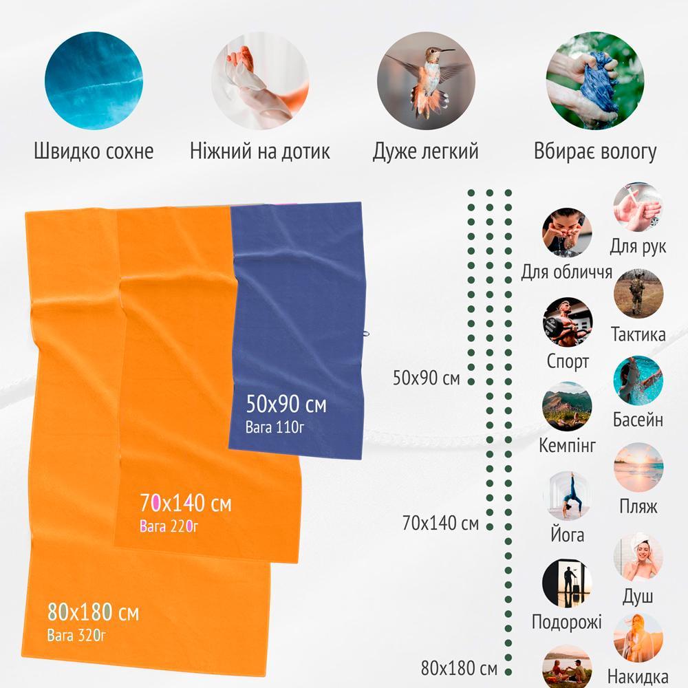 Рушник спортивний Love You з мікрофібри в чохлі 50х90 см Помаранчевий (60166) - фото 4 Рушник спортивний Love You з мікрофібри в чохлі 50х90 см Помаранчевий (60166) - фото 4