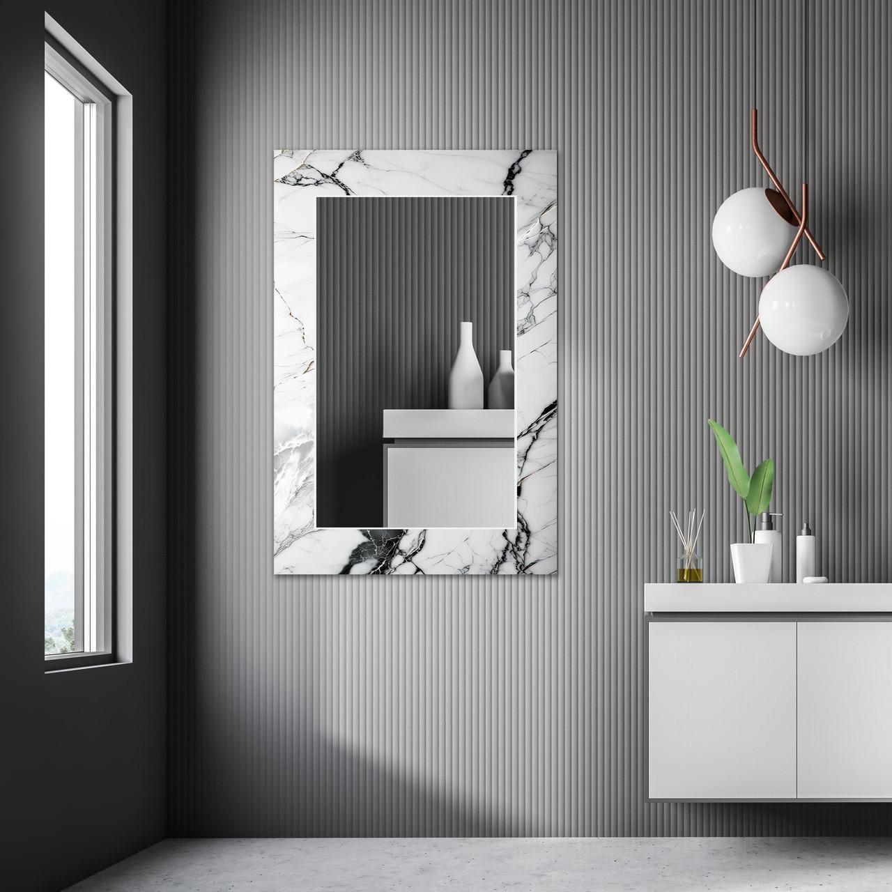 Зеркало на стену NovellaPrint с рисунком мрамора прямоугольное 90х60 см (2009.6) Зеркало на стену NovellaPrint с рисунком мрамора прямоугольное 90х60 см (2009.6)