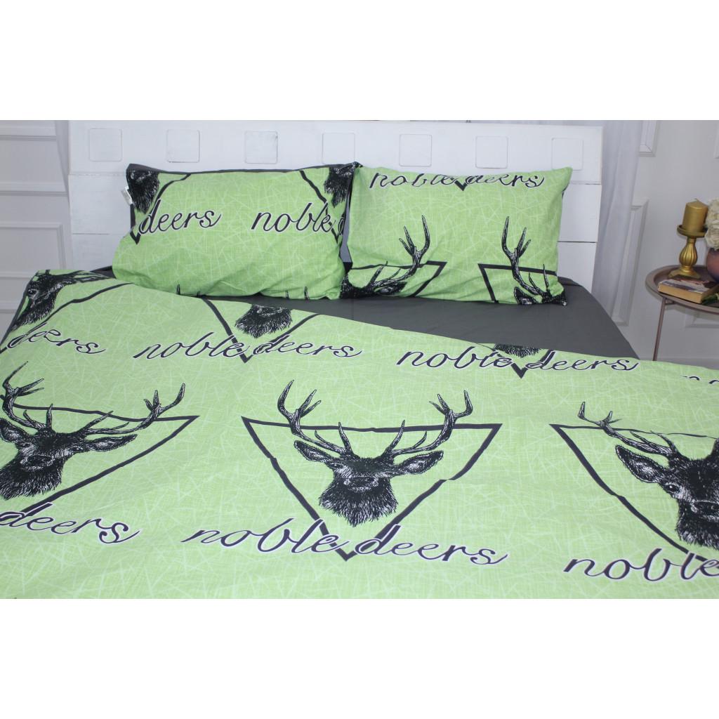Комплект постельного белья MirSon Ranforce Elite 17-0515 Noble deers lime Бязь King size (2200004706832)