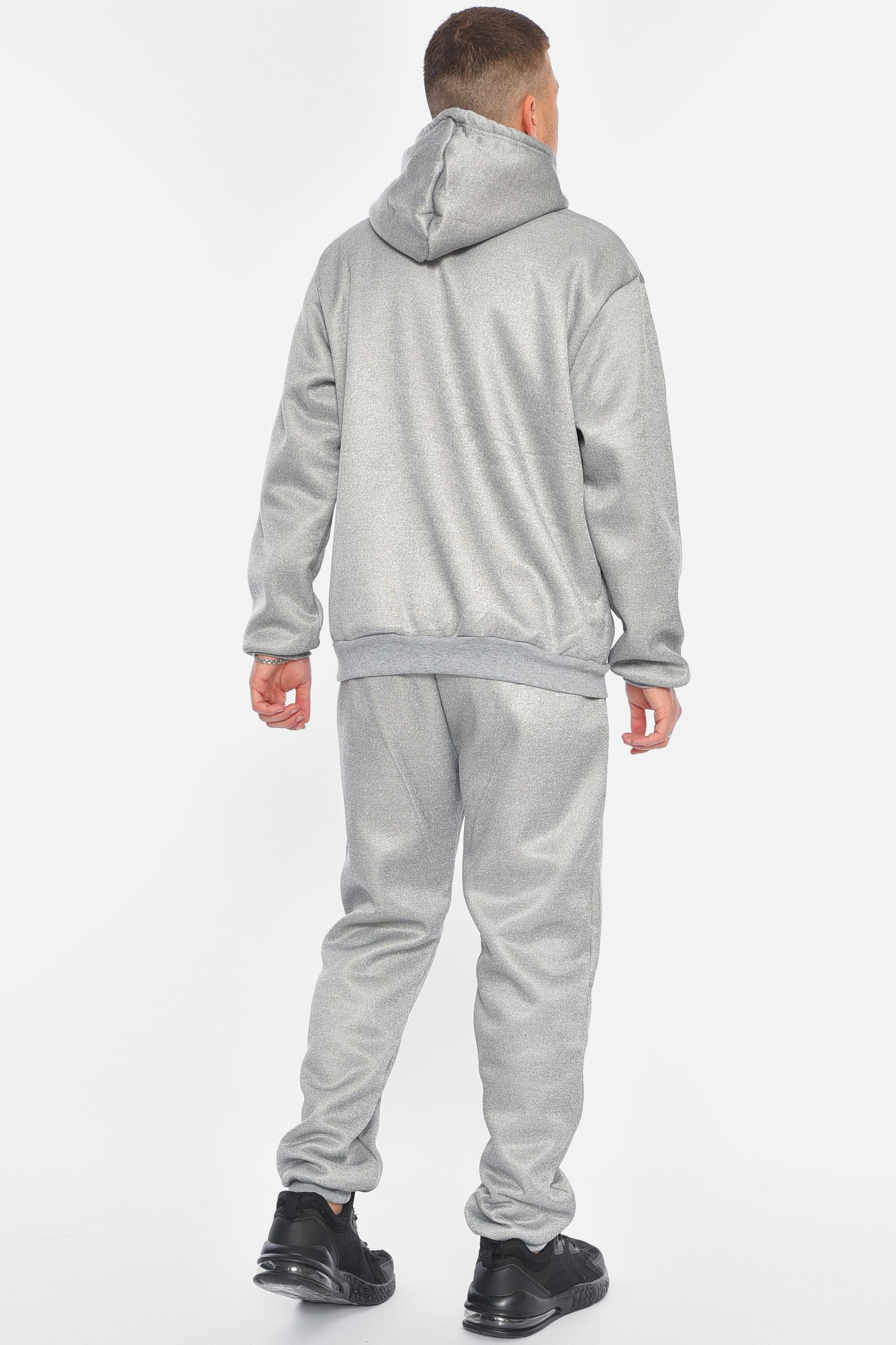 Спортивный костюм мужской полубатальный на евро меху XL Серый (192627) - фото 3
