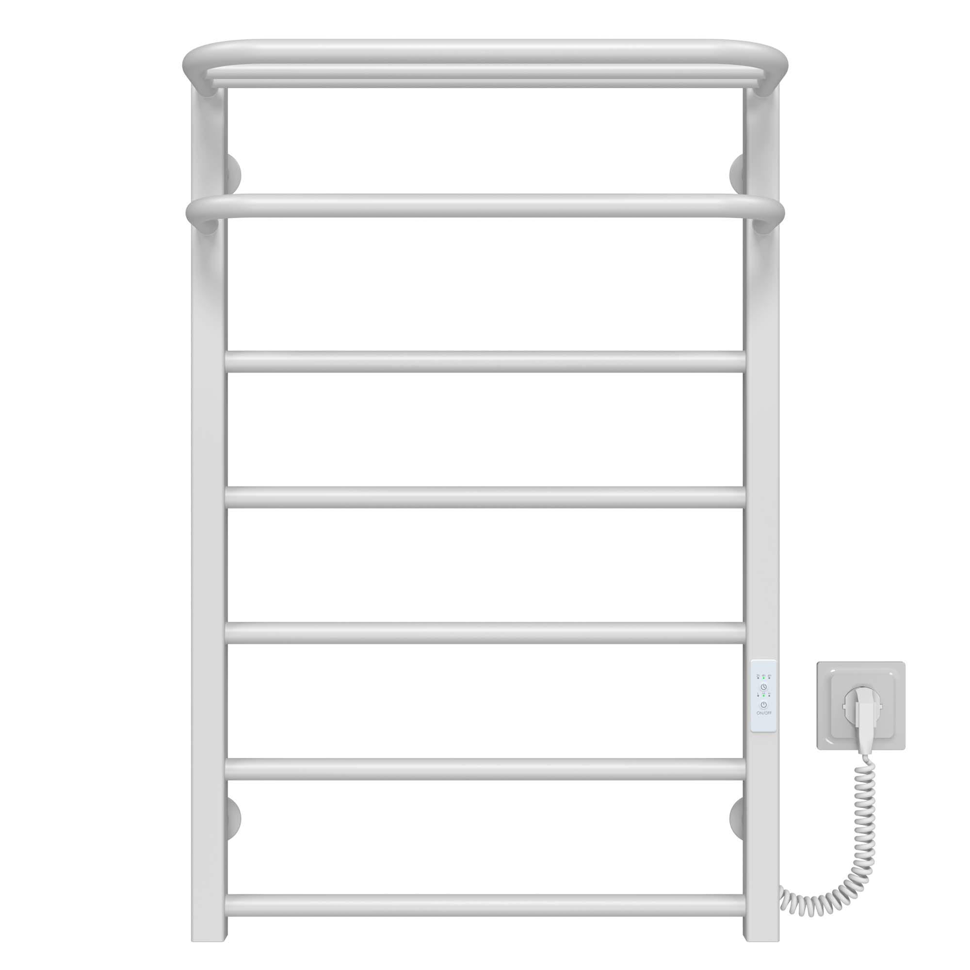 Полотенцесушитель электрический Deffi Lux Hotel П7 WD04 правое подключение нержавеющая сталь 600х800 мм Белый (A.LH.80.60.7.E.W.R.4)