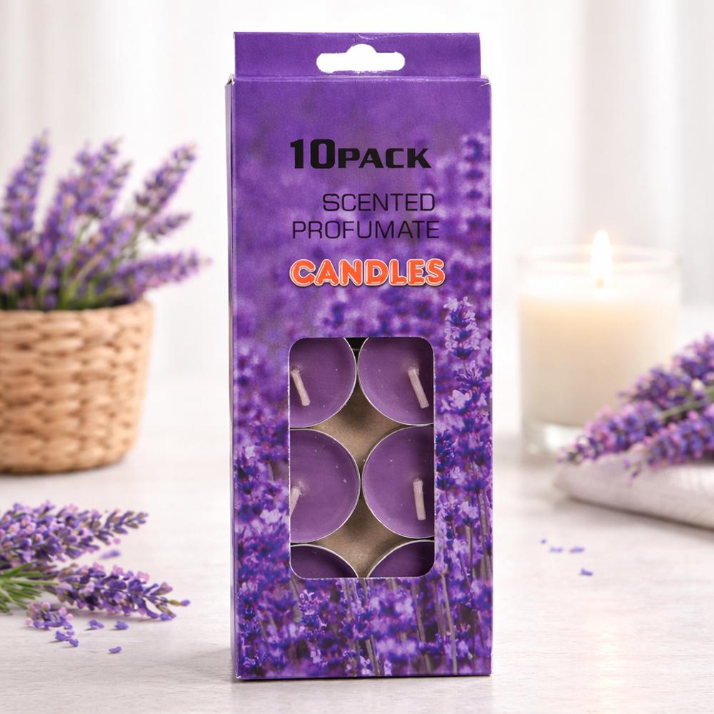 Ароматические чайные свечи Лаванда в таблетках 10 шт. 3,5x0,8 см (37-лав-88183)