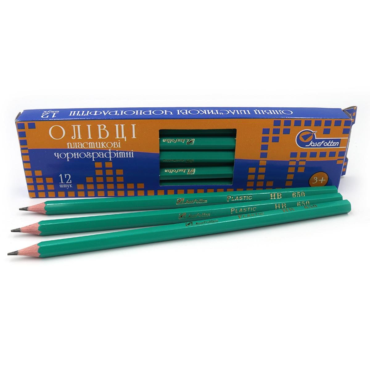 Олівець графітовий гнучкий J. Otten HB з гумкою 12 шт. (MTT-163797)