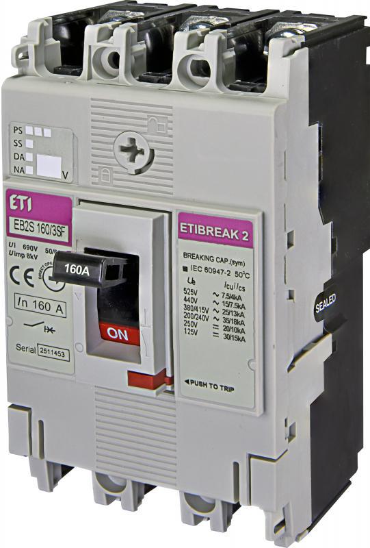 Автоматический выключатель ETI EB2S 160/3SF 3Р 160А 25кА (4671837)