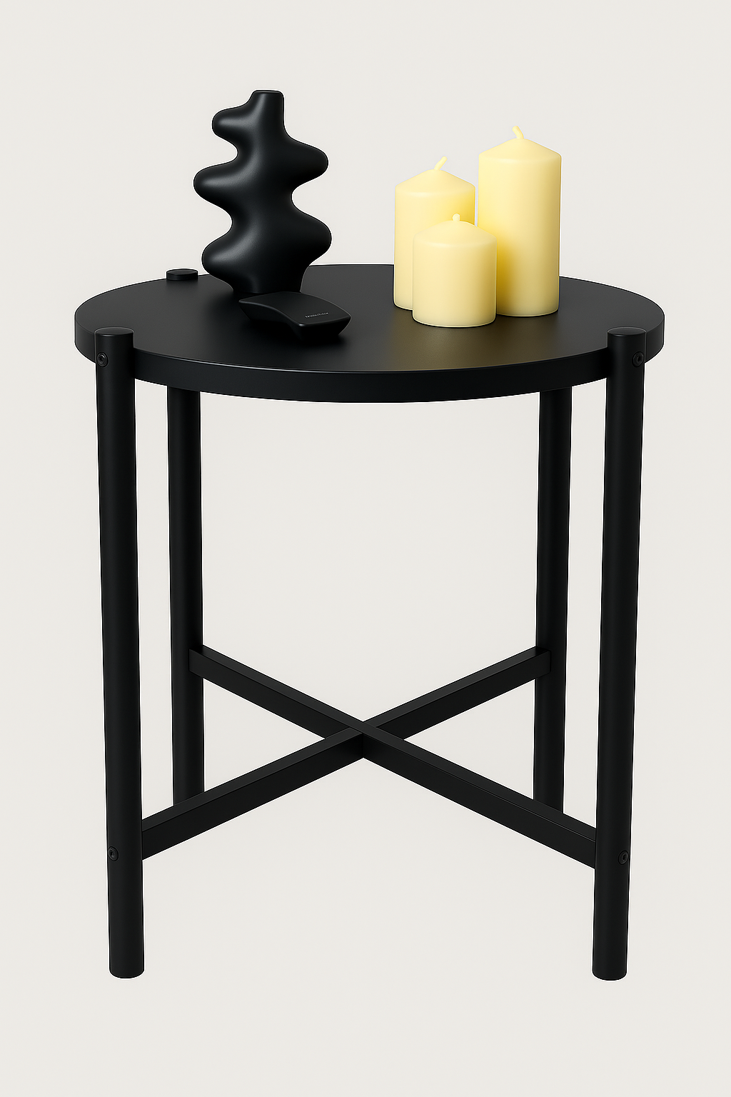 Журнальный столик круглый из натурального бука двухуровневый Черный 56 см Черный (29889338) - фото 1 Журнальный столик круглый из натурального бука двухуровневый Черный 56 см Черный (29889338) - фото 1