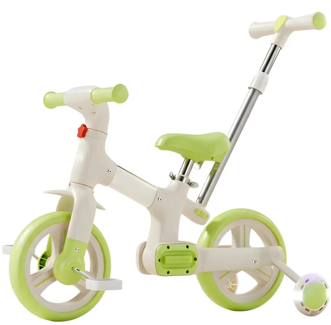 Велосипед біговел дитячий 2в1 з батьківською ручкою Зелений