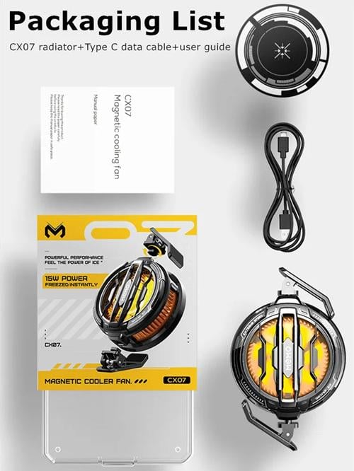 Кулер для телефона Memo CX07 с магнитным и клипсовым креплением 15 Вт - фото 4 Кулер для телефона Memo CX07 с магнитным и клипсовым креплением 15 Вт - фото 4