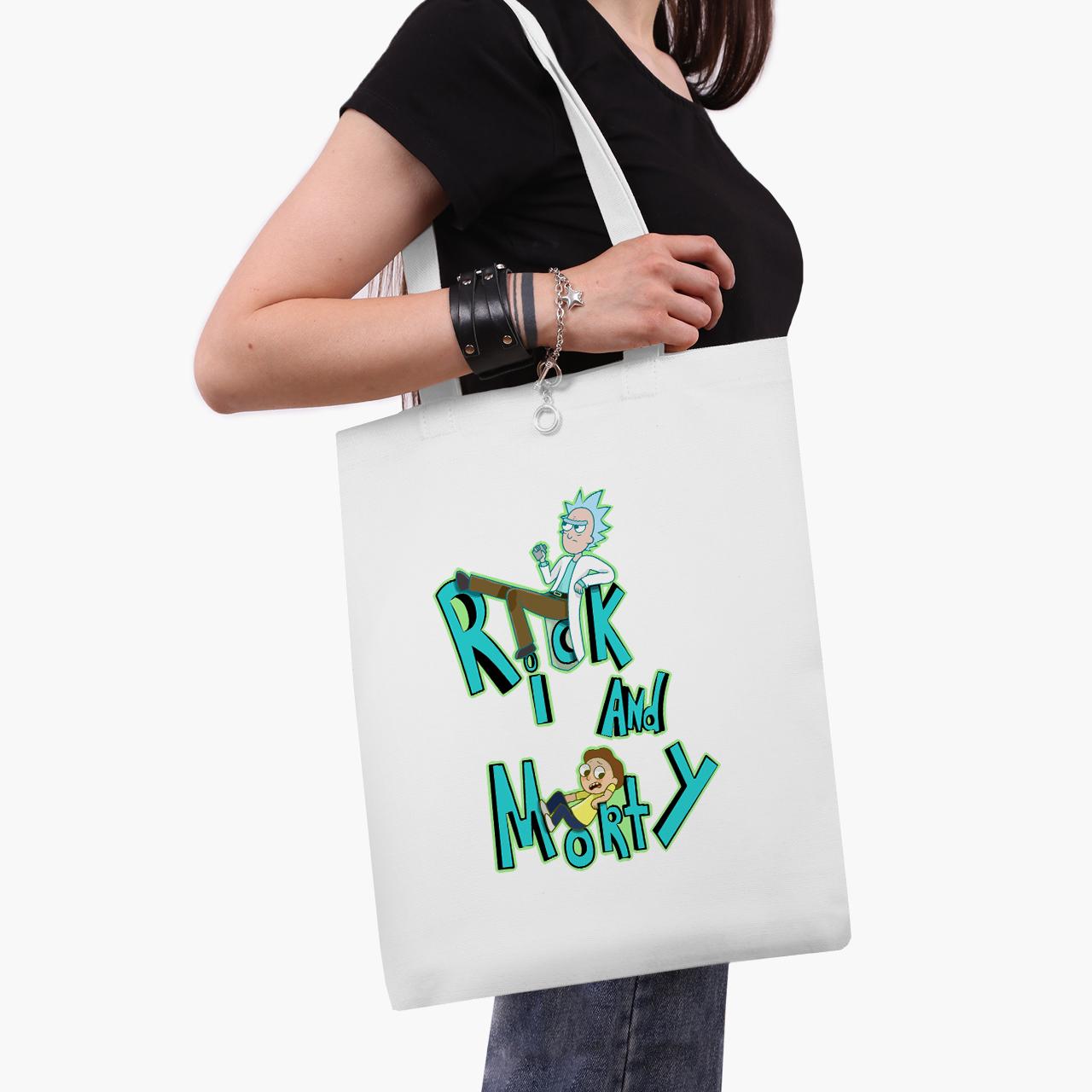 Эко сумка шоппер Rick and Morty 41x35 см Белый (9227-2939-WT1)
