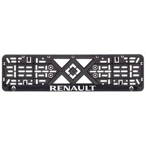 Рамка номера пластик SR с хромированной рельефной надписью RENAULT