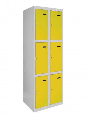Шкаф металлический ячеечный ШКМ 3/30/2 трехуровневый RAL7035/RAL1018 180х60х50 см (7300202)