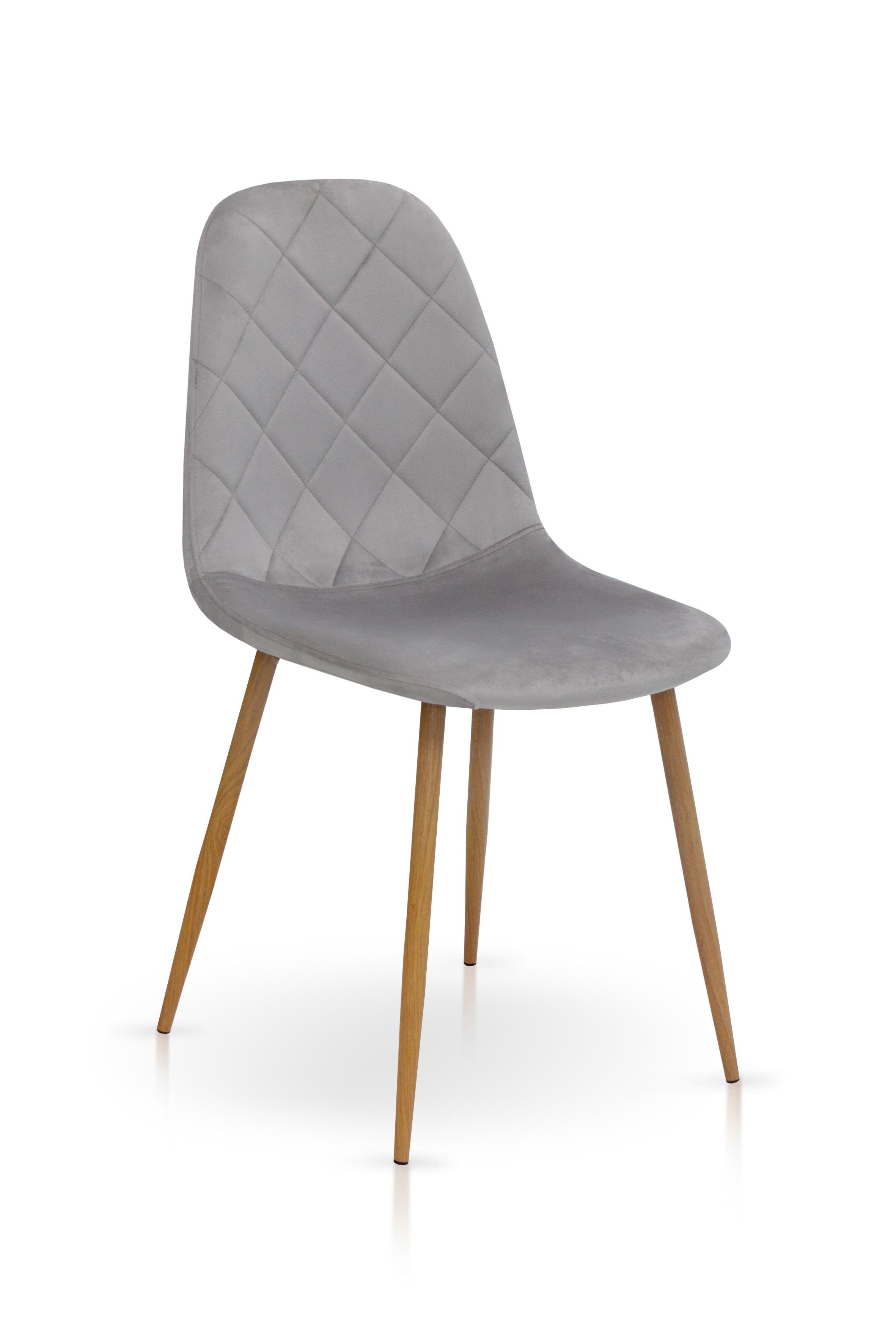 Стул кухонный Мікс Меблі Эмбер-L Металл/Ткань велюр Бежевый/Светло-серый