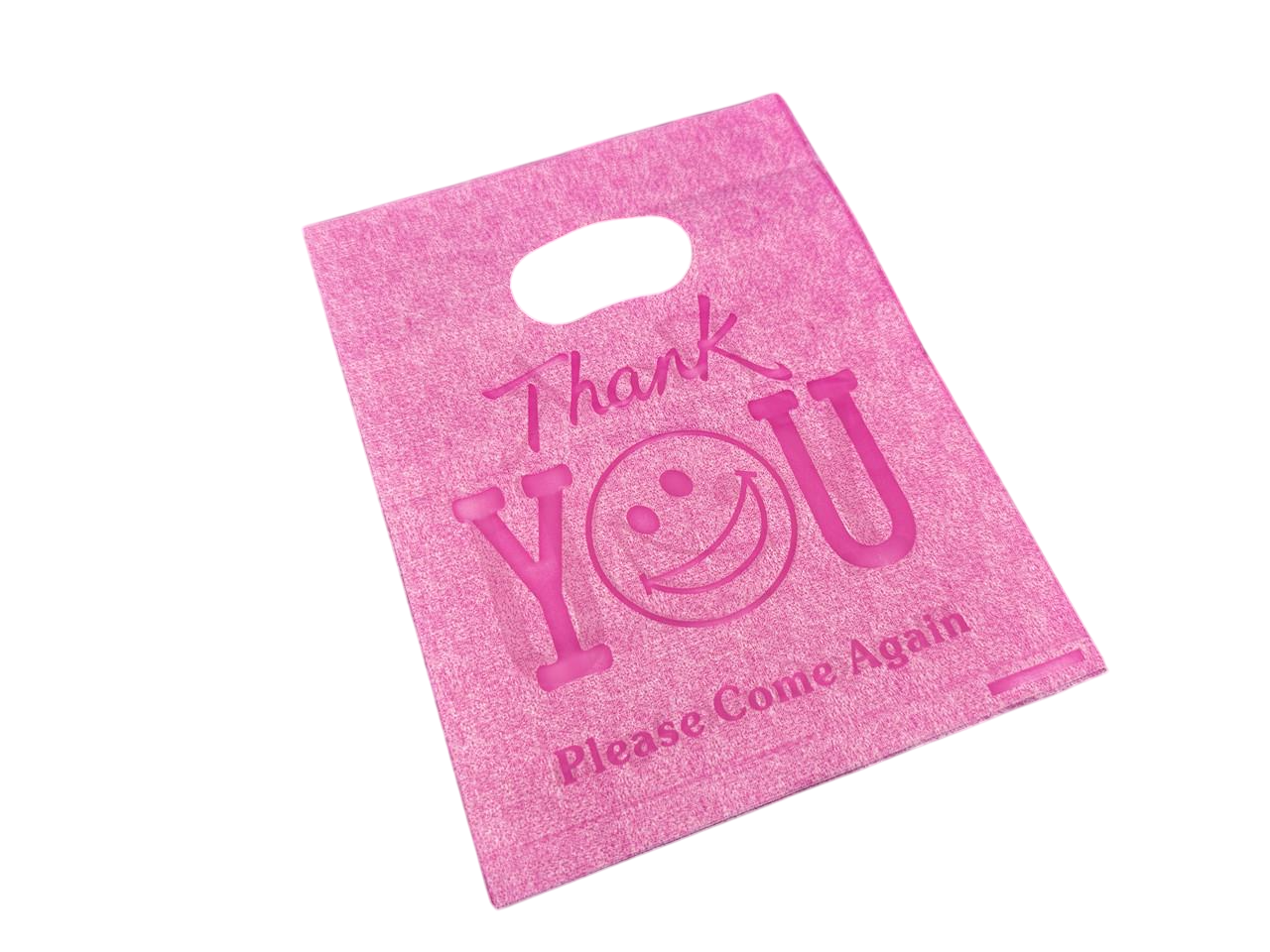 Пакет подарочный полиэтиленовый Thank You Please Come Again с принтом 20х15 см Розовый (BGN-158)
