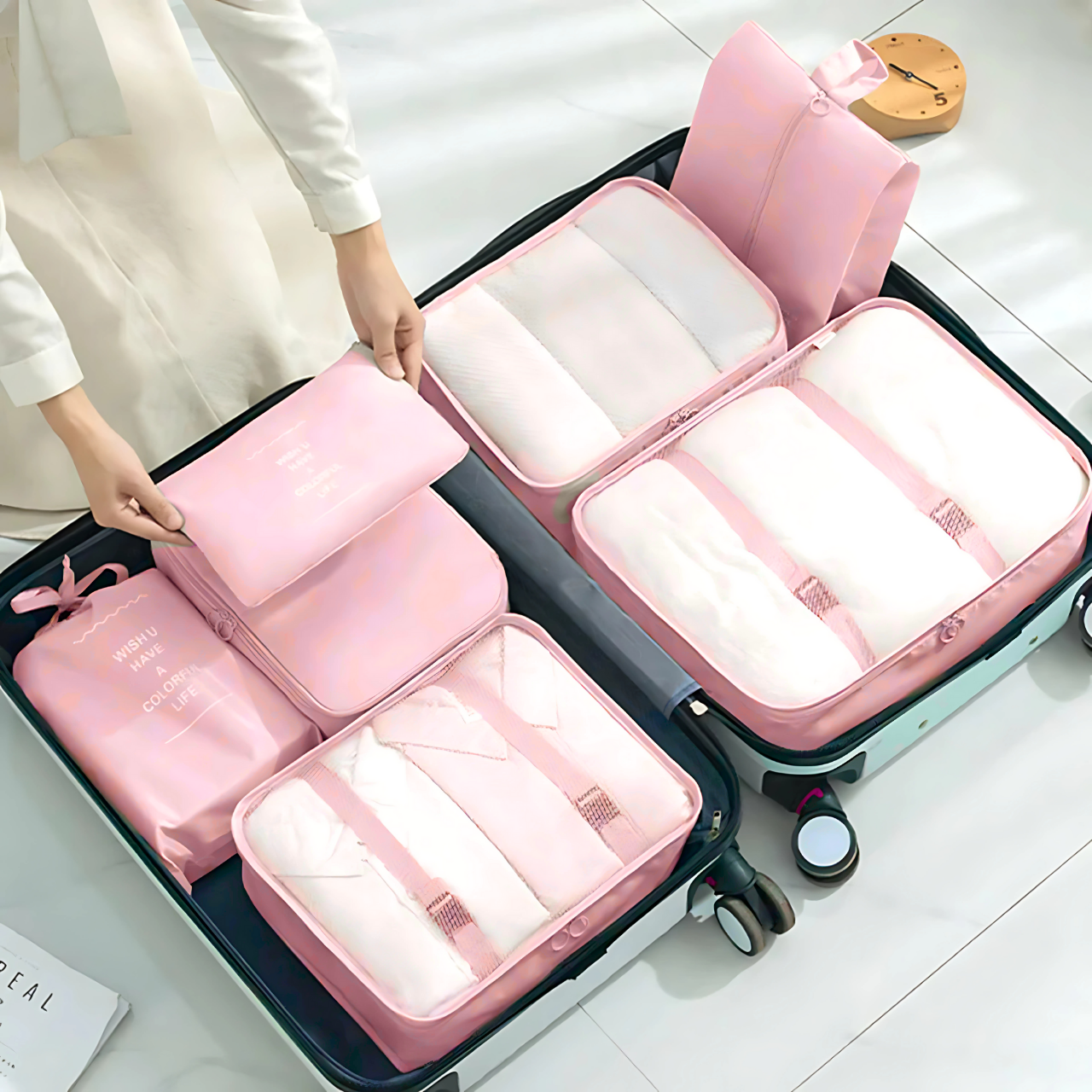 Набір дорожніх органайзерів для перевезення і зберігання речей 7в1 Рожевий (3222283785) - фото 6 Набір дорожніх органайзерів для перевезення і зберігання речей 7в1 Рожевий (3222283785) - фото 6