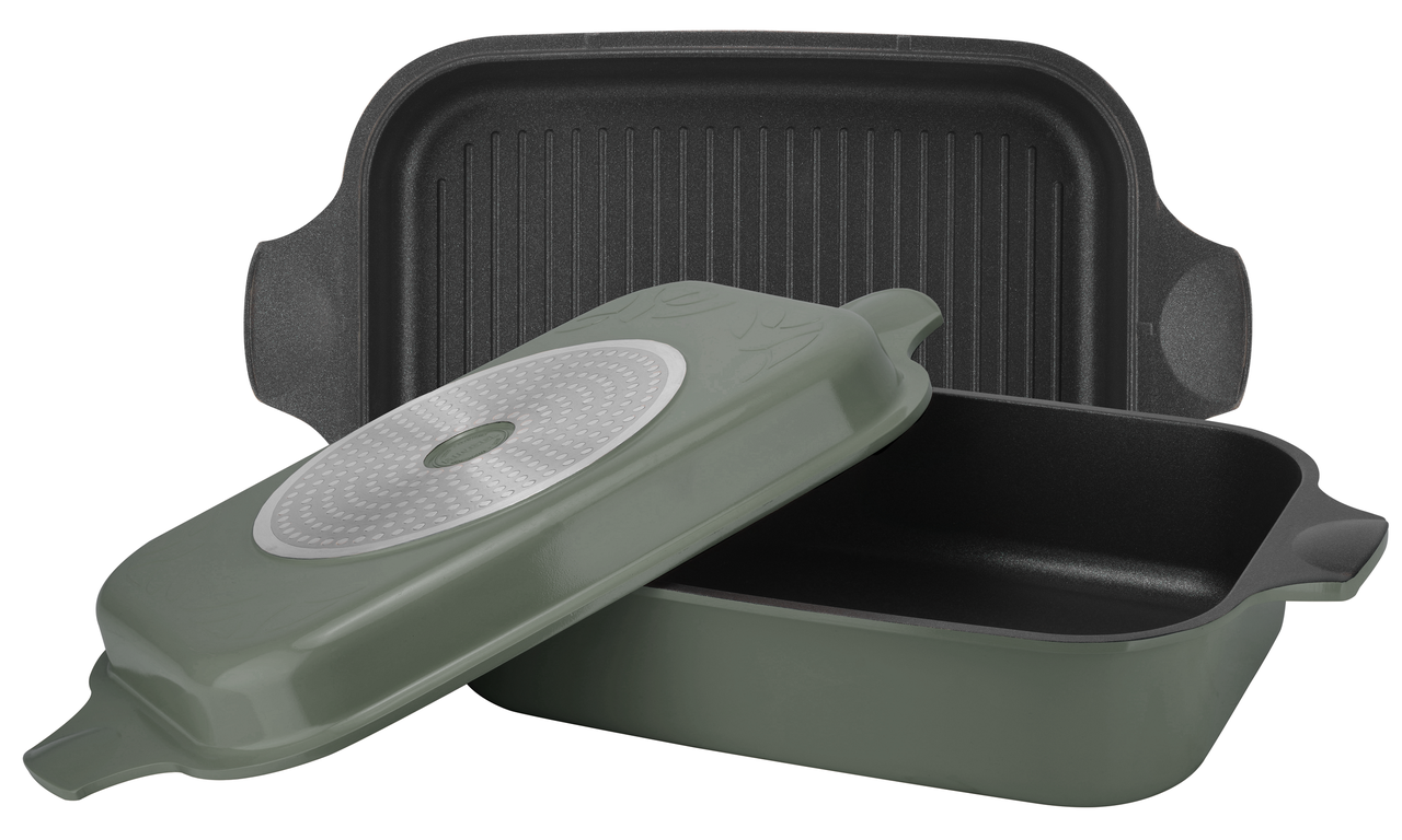 Гусятниця Ringel Zitrone 34x24x13,5 см 6+3 л Olive (RG-2108-34/OL) - фото 5 Гусятниця Ringel Zitrone 34x24x13,5 см 6+3 л Olive (RG-2108-34/OL) - фото 5