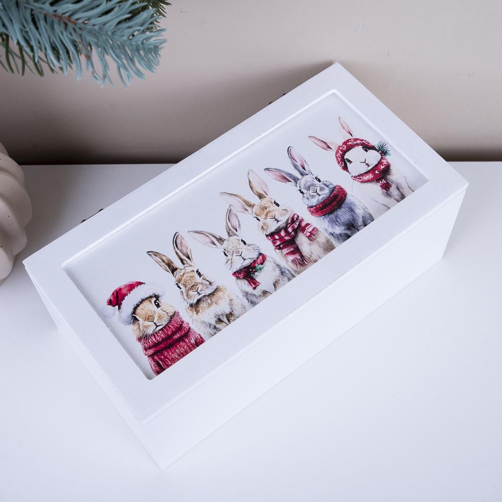 Шкатулка с зайками 22 см (4013-21)