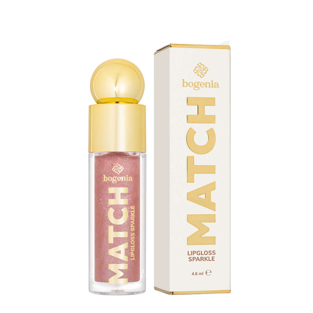 Блиск для губ Bogenia Match Lipgloss Sparkle із шимером стійкий 04 Рожево-ліловий (BG712)