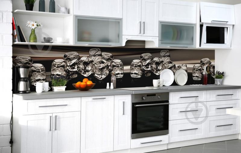 Скинали на кухню Zatarga «Россыпь льда» 600х2500 мм виниловая 3Д наклейка кухонный фартук самоклеящаяся