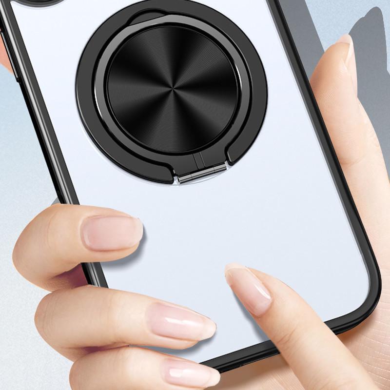 Противоударный чехол TPU+PC Metal Ring with MagSafe для Apple iPhone 13 Pro Max (6.7") / 12 Pro Max (6.7") Черный - фото 2