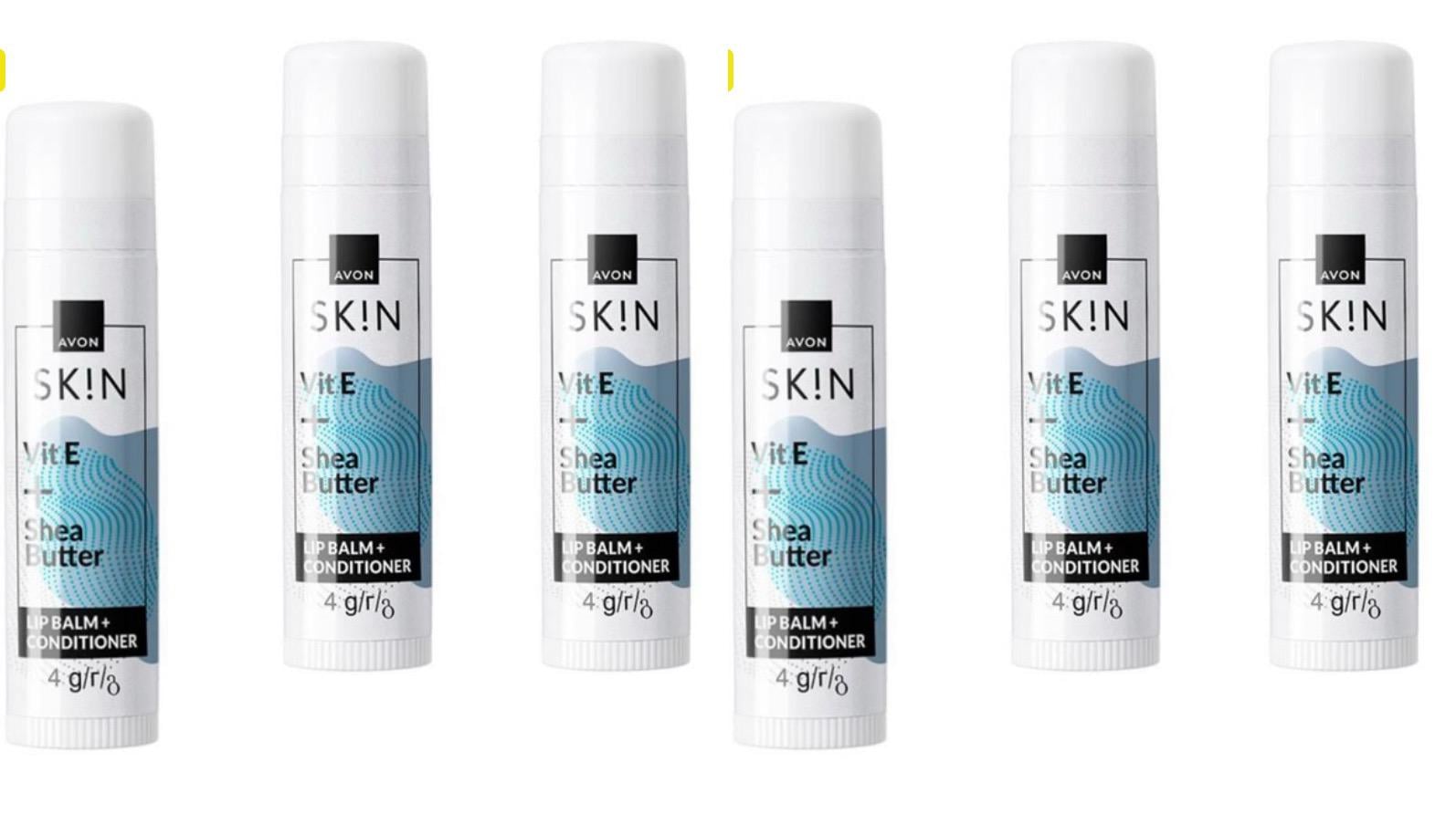Бальзам-кондиціонер для губ з маслом Ши і вітаміном Е Avon Skin 6 шт. по 4 г (AV15725)
