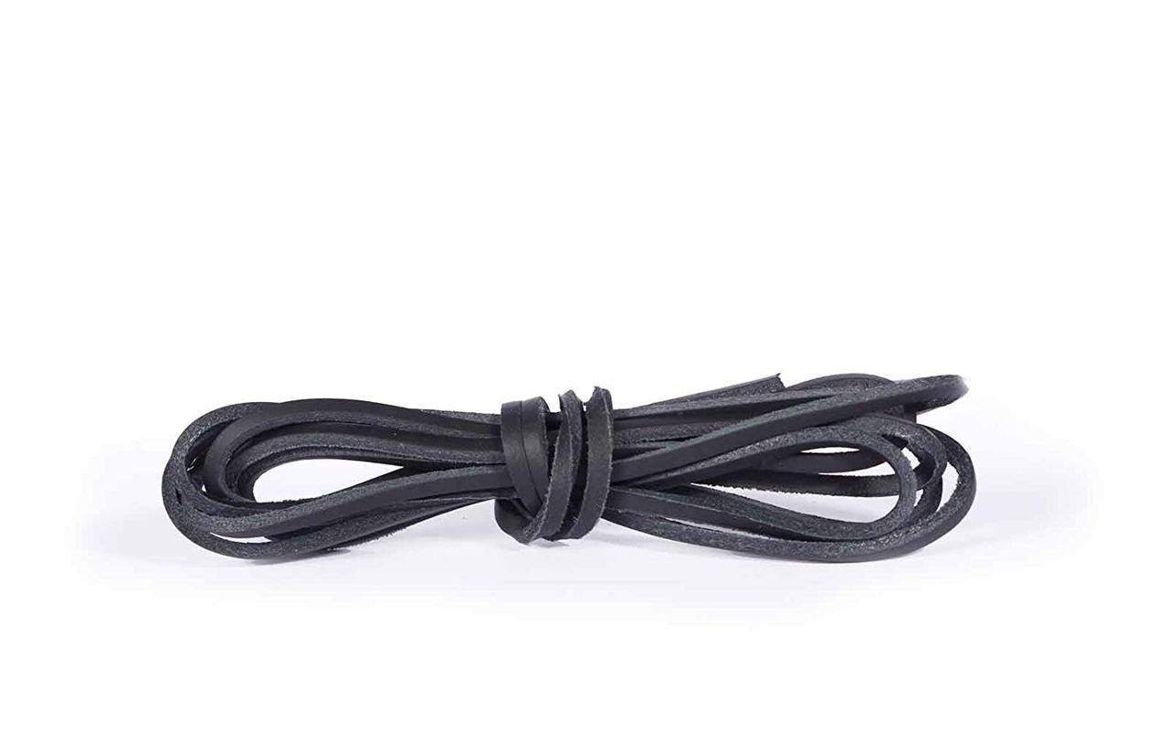 Шкіряні шнурки для взуття Kaps 120 см Чорний (27895948)