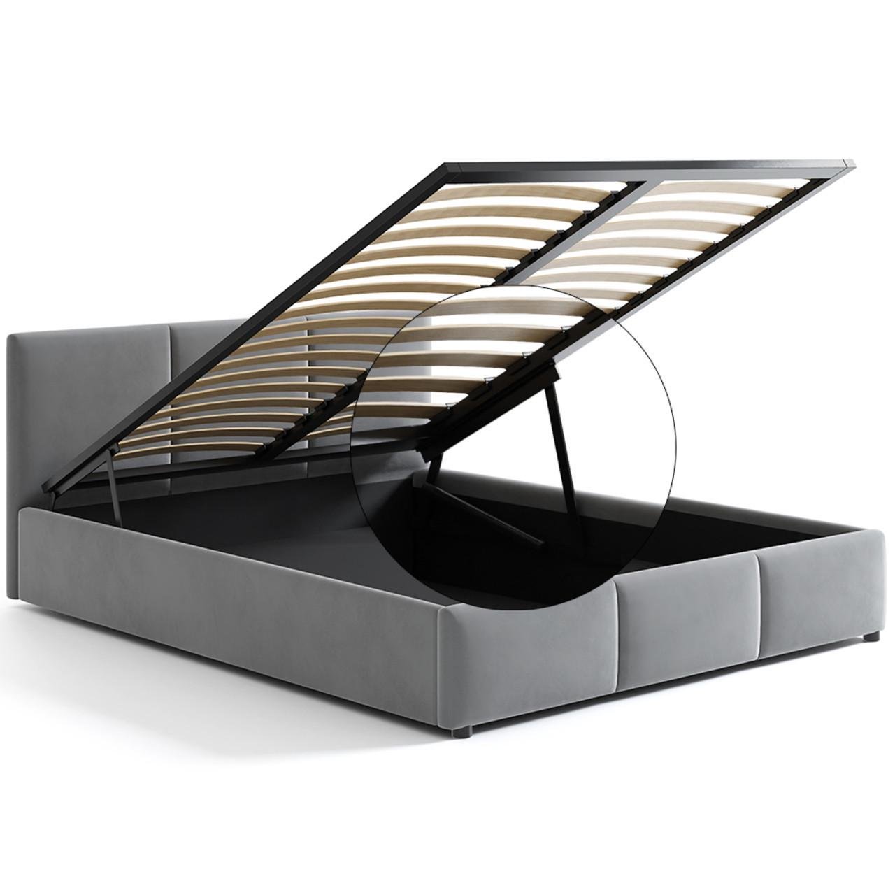 Ліжко двоспальне Doros Мона підйомний механізм 160x200 см Сірий (DRS-011391) - фото 8 Ліжко двоспальне Doros Мона підйомний механізм 160x200 см Сірий (DRS-011391) - фото 8