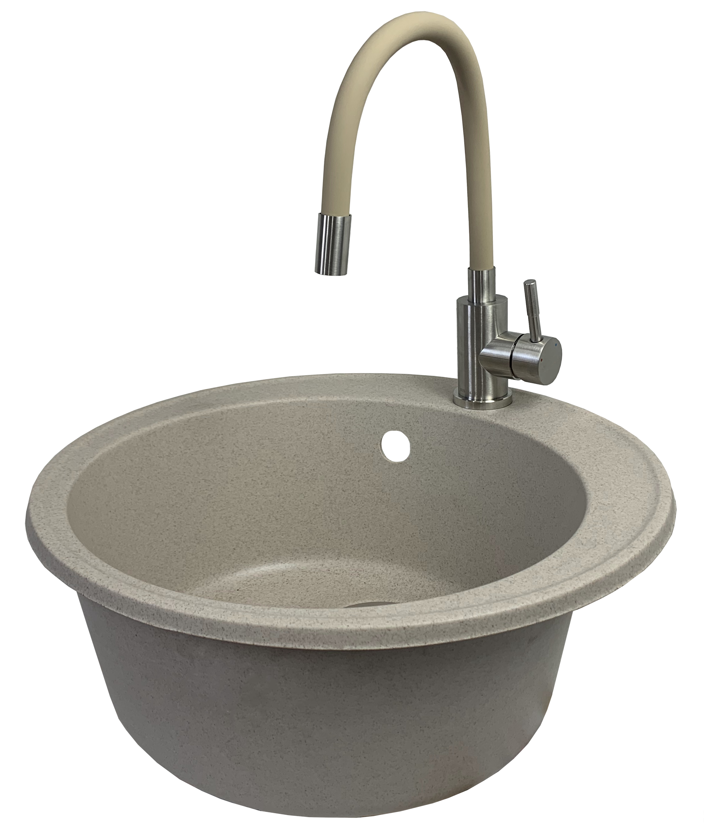 Мойка для кухни VECTOR Ola 47 см гибкий смеситель/дозатор/сифон Бежевый (9febe8c5)