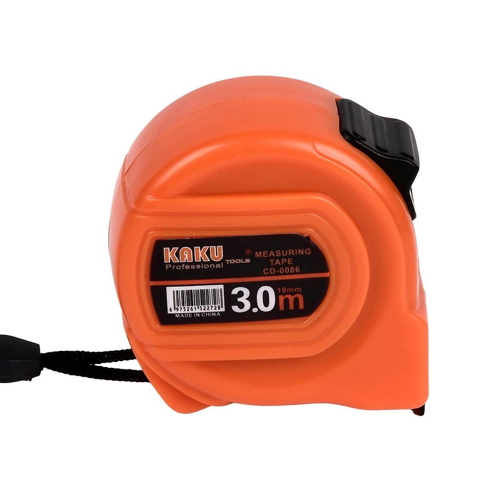 Рулетка KAKU CD-0086 с фиксатором 3 м Помаранчевий (R32184-3)