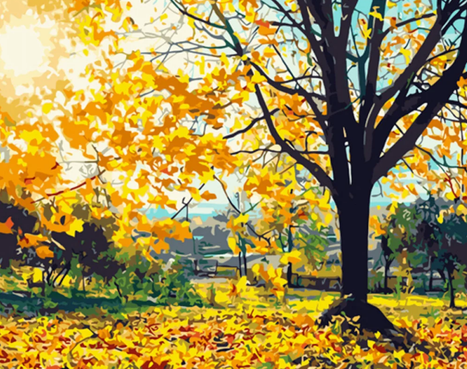 Картина по номерам Strateg Осеннее утро 40x50 см (GS976)